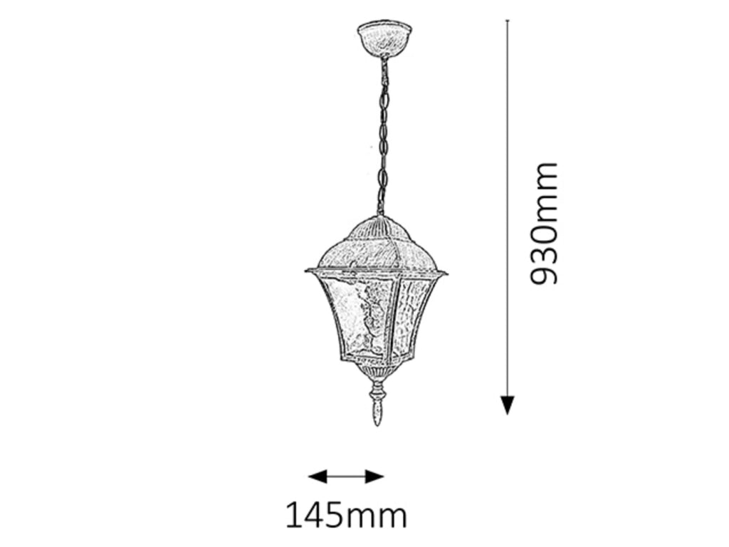 Lampada sospensione esterna Toscana oro E27 Rabalux 8394