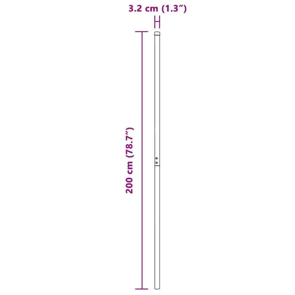 Palo della recinzione 2 pcs Grigio Acciaio Verniciato a Polvere 42012769