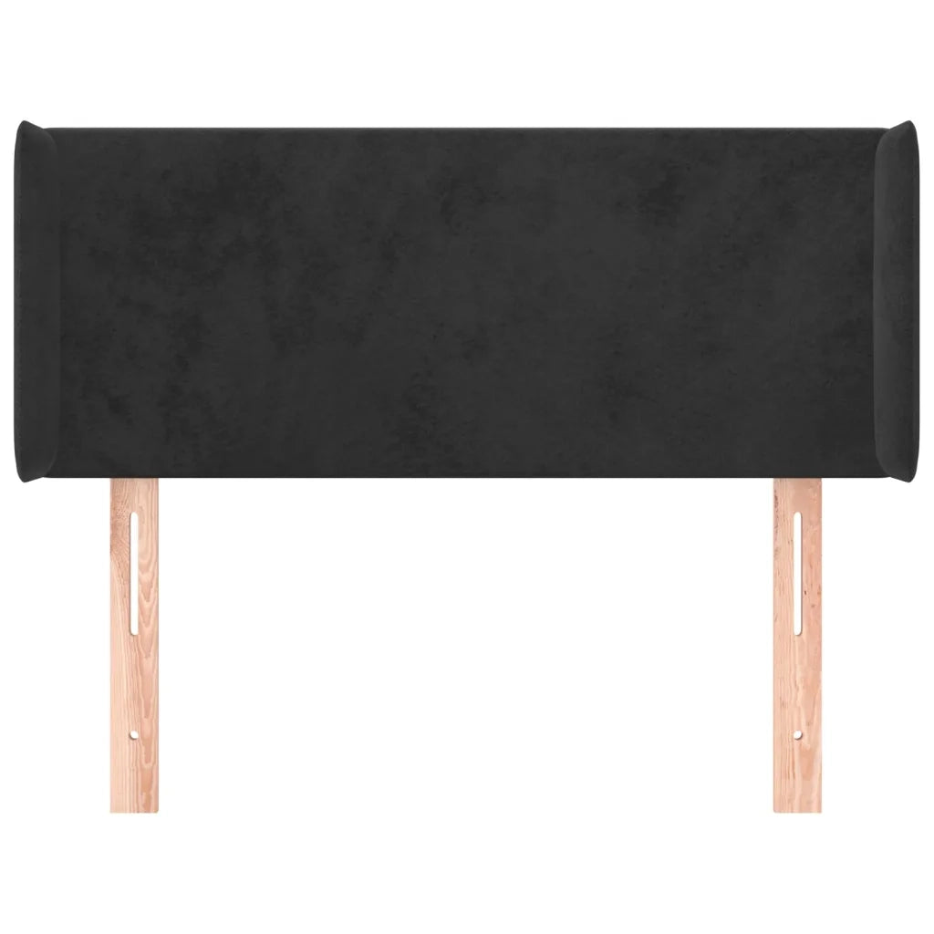 Testiera ad Orecchio-Testata con Orecchie Nera 103x16x78/88 cm in Velluto 689817