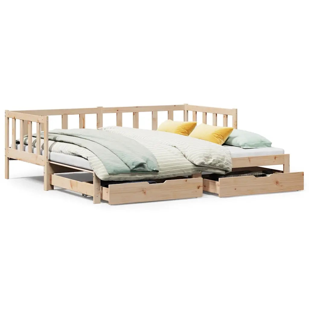Divano Letto Estraibile con Cassetti senza Materasso 90x200 cm