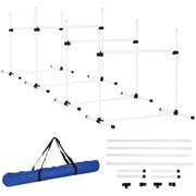 Set per Agility Cani 4 Pezzi con Valli e Borsa ¨C Minimal ¨C Bianco 99x65x94 cm
