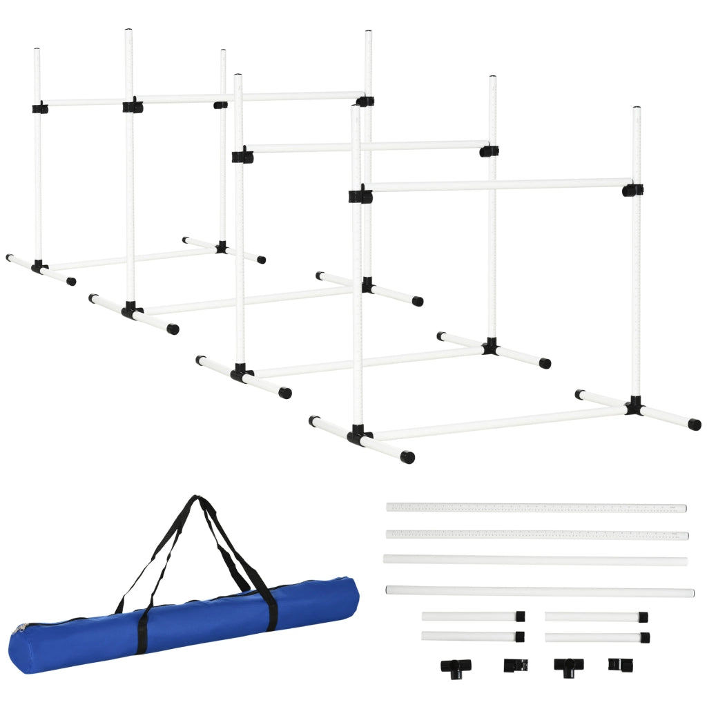 Set per Agility Cani 4 Pezzi con Valli e Borsa ¨C Minimal ¨C Bianco 99x65x94 cm