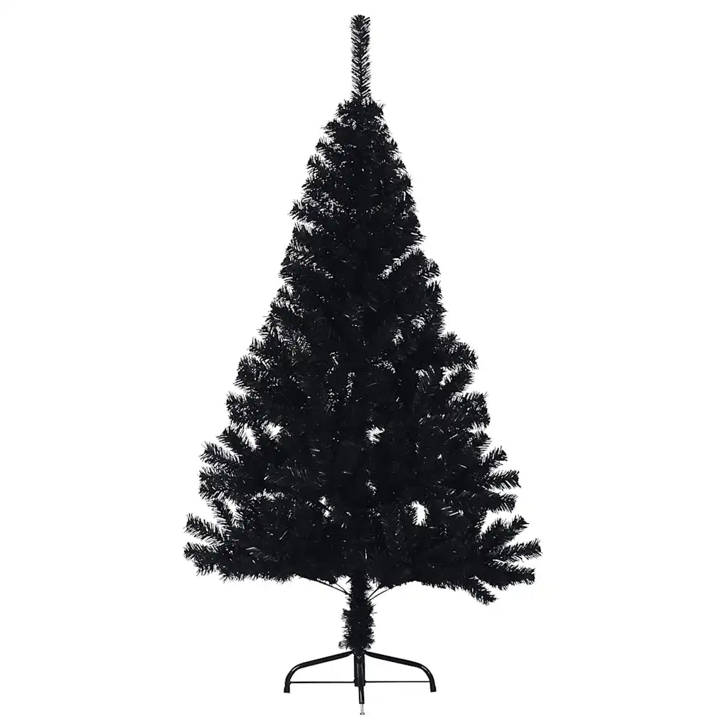 Albero di Natale | Decorazioni natalizie Artificiale a Met¨¤ con Base Nero 150 cm PVC