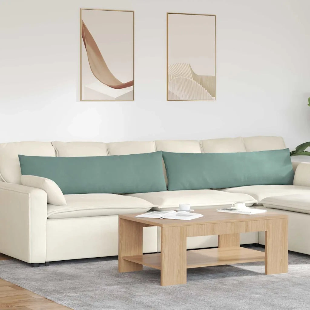 Cuscini da Divano 2 pz | Cuscini per sedie Verde Mare 145 x 40 cm Tessuto in Cords
