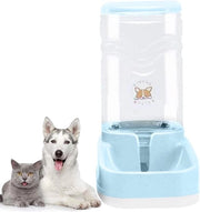 Set di alimentazione e dispensatore d'acqua per animali domestici, 3,8 l, alimentatore automatico e dispensatore d'acqua in set, ciotola per cani con bacino d'acqua (3,8 l, casa per animali domestici blu)