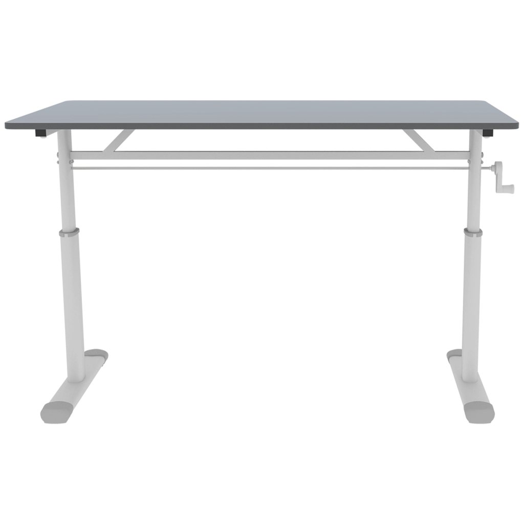 Scrivania regolabile in altezza per casa e ufficio, design compatto, colore grigio