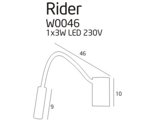 Applique Maxlight RIDER nera orientabile LED 3W 3000K