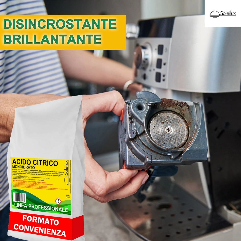 25kg Acido Citrico Monoidrato E330 in Polvere Naturale ed Ecologico Multiuso per Pulizia e Anticalcare, Brillantante, Disincrostante, Decalcificante