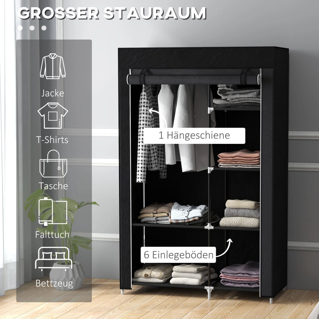 Armadio con Ripiani e Appendiabiti ¨C zephmum ¨C Nero 90x51x200