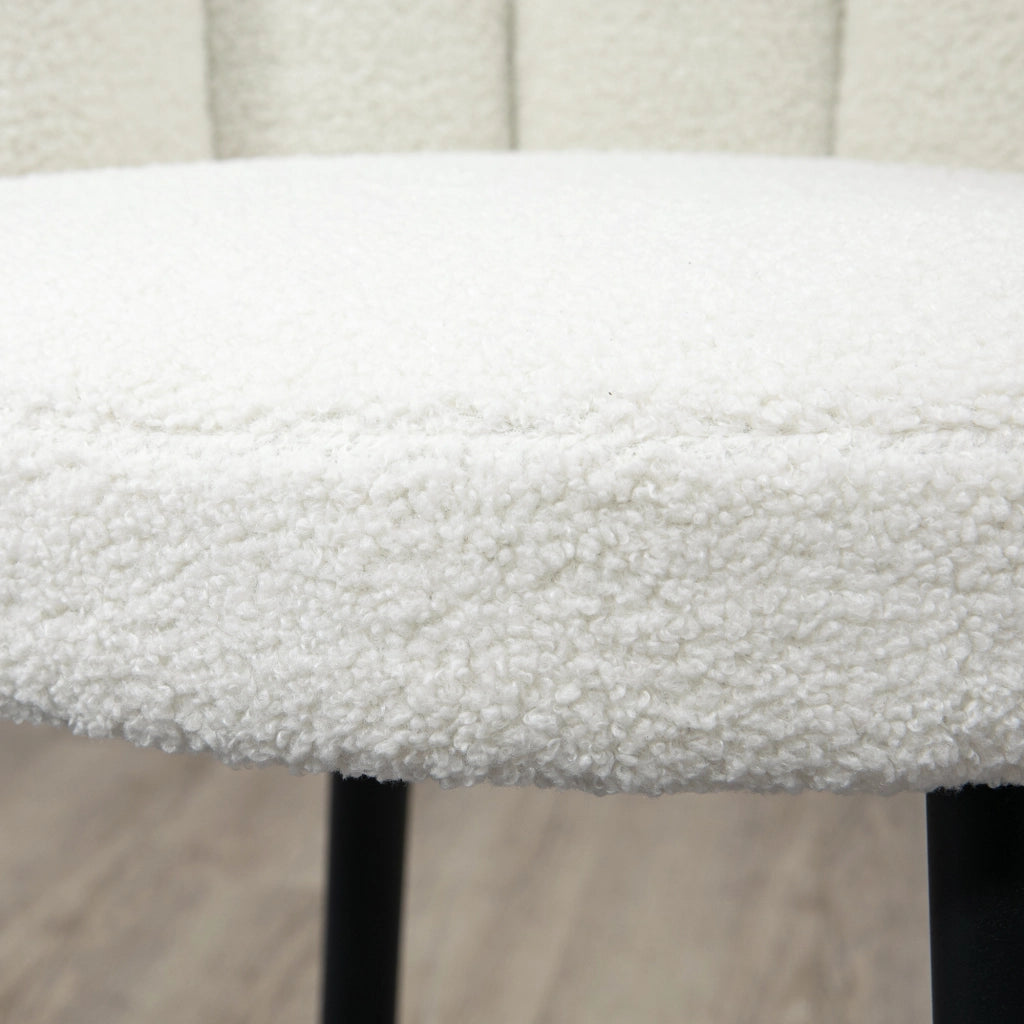Sgabello da bar con poggiapiedi ¨C zephmum ¨C tessuto effetto lana, nero e crema, 65 cm