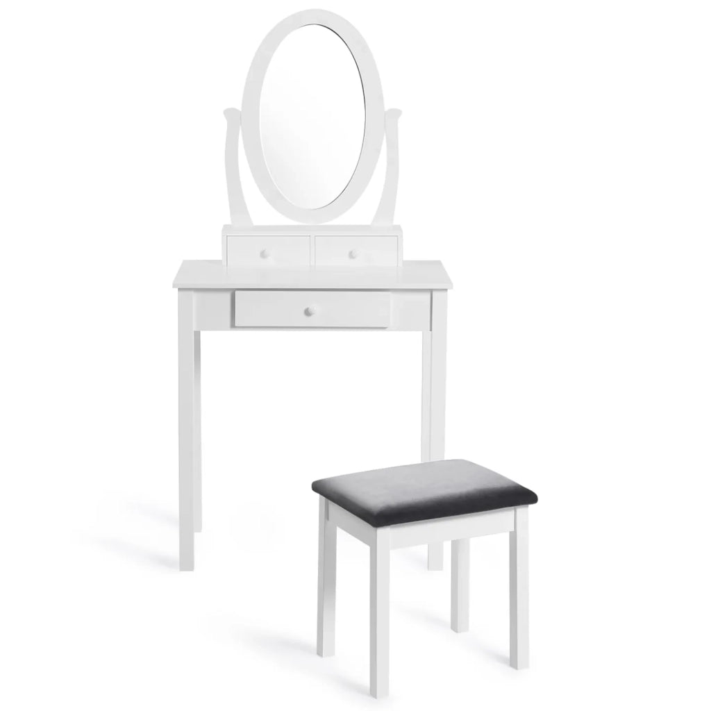 IDMarket - Toeletta con specchio e sgabello BETTY
