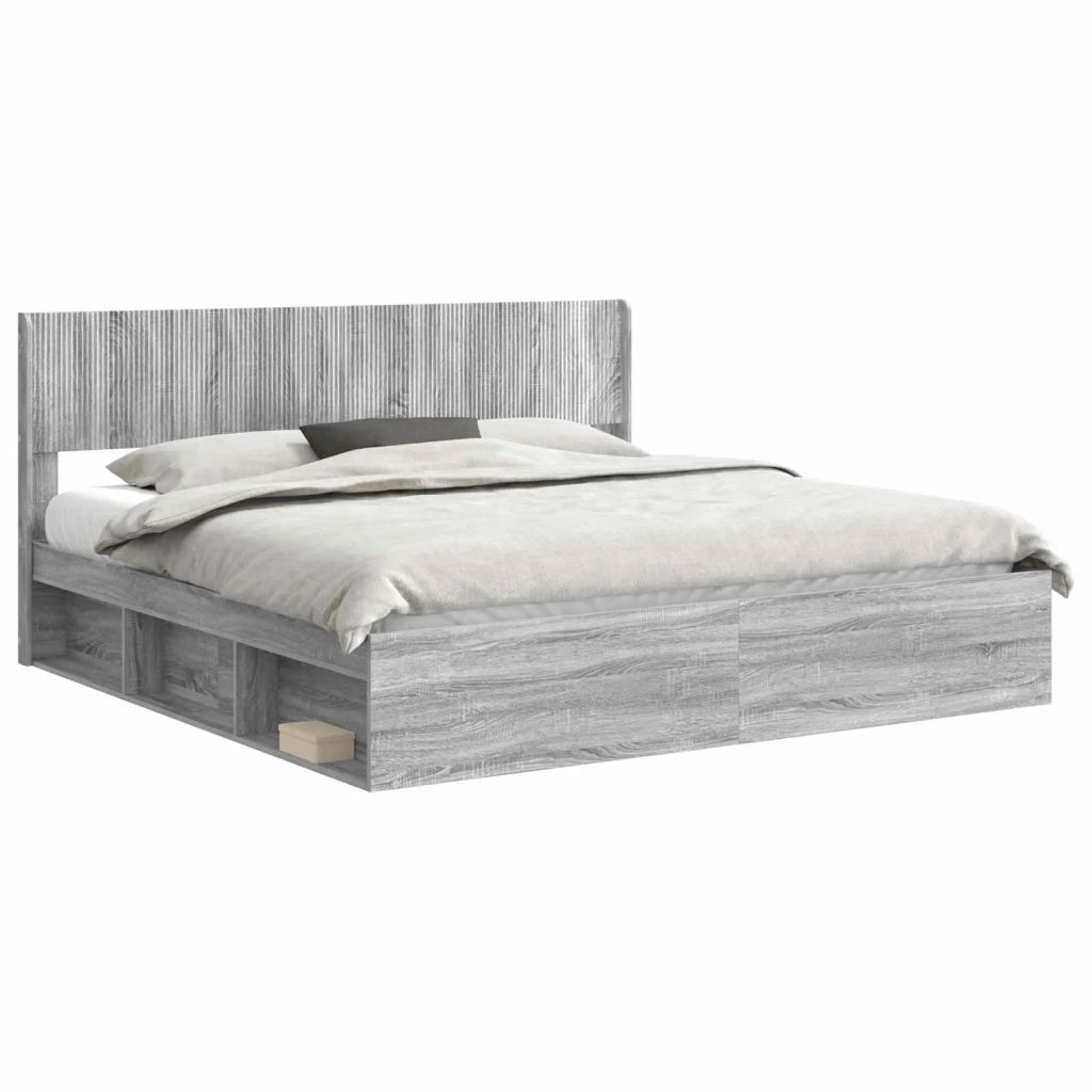 Letto da camera | Struttura del letto con stoccaggio e testata 3 pcs