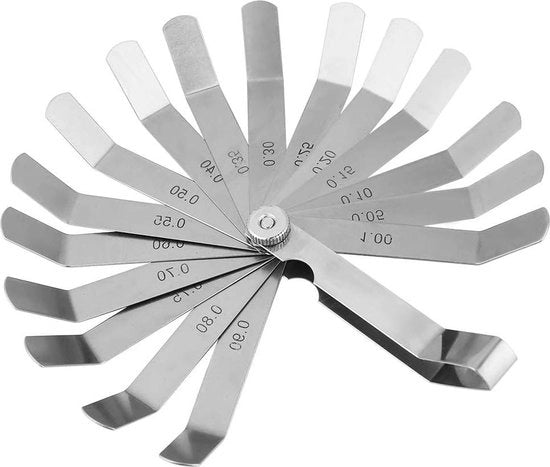 Set di misurazione a scala metrica per RV - Sonda di misurazione curva - Strumento di ispezione - 0.05 - 1.00 mm - Sonda di misurazione con offset - Strumento di regolazione per valvole