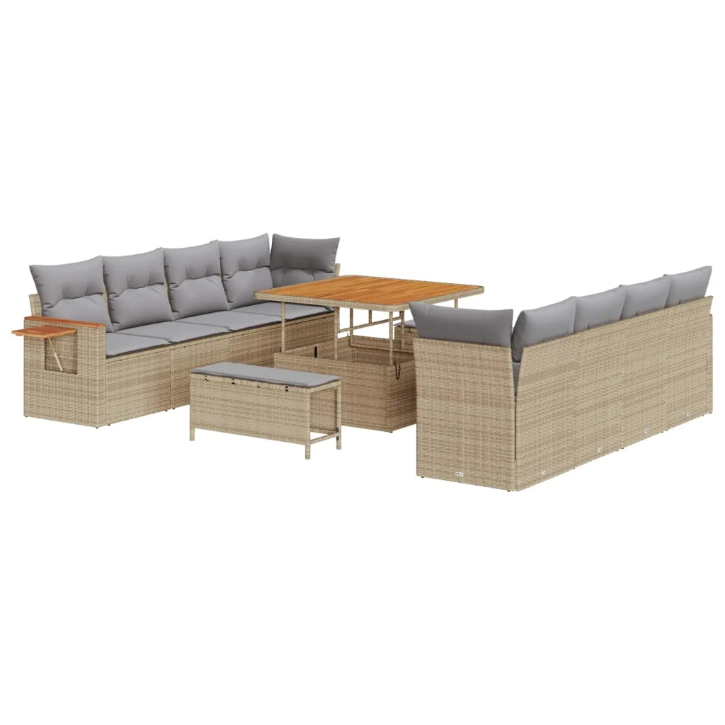 Set Divano da Giardino 11 pcs Beige polyrattan 3363027