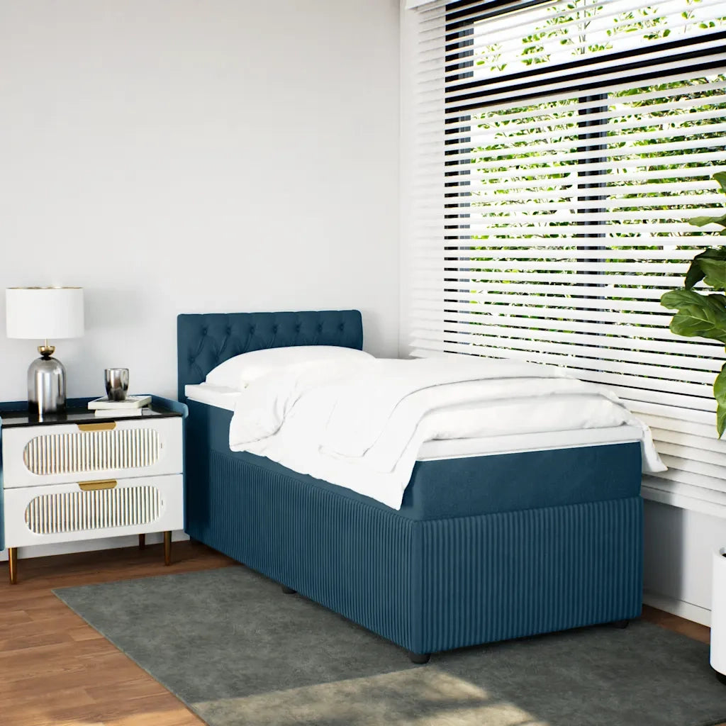 Giroletto a Molle con Materasso Blu 100x200 cm in Velluto 3287672