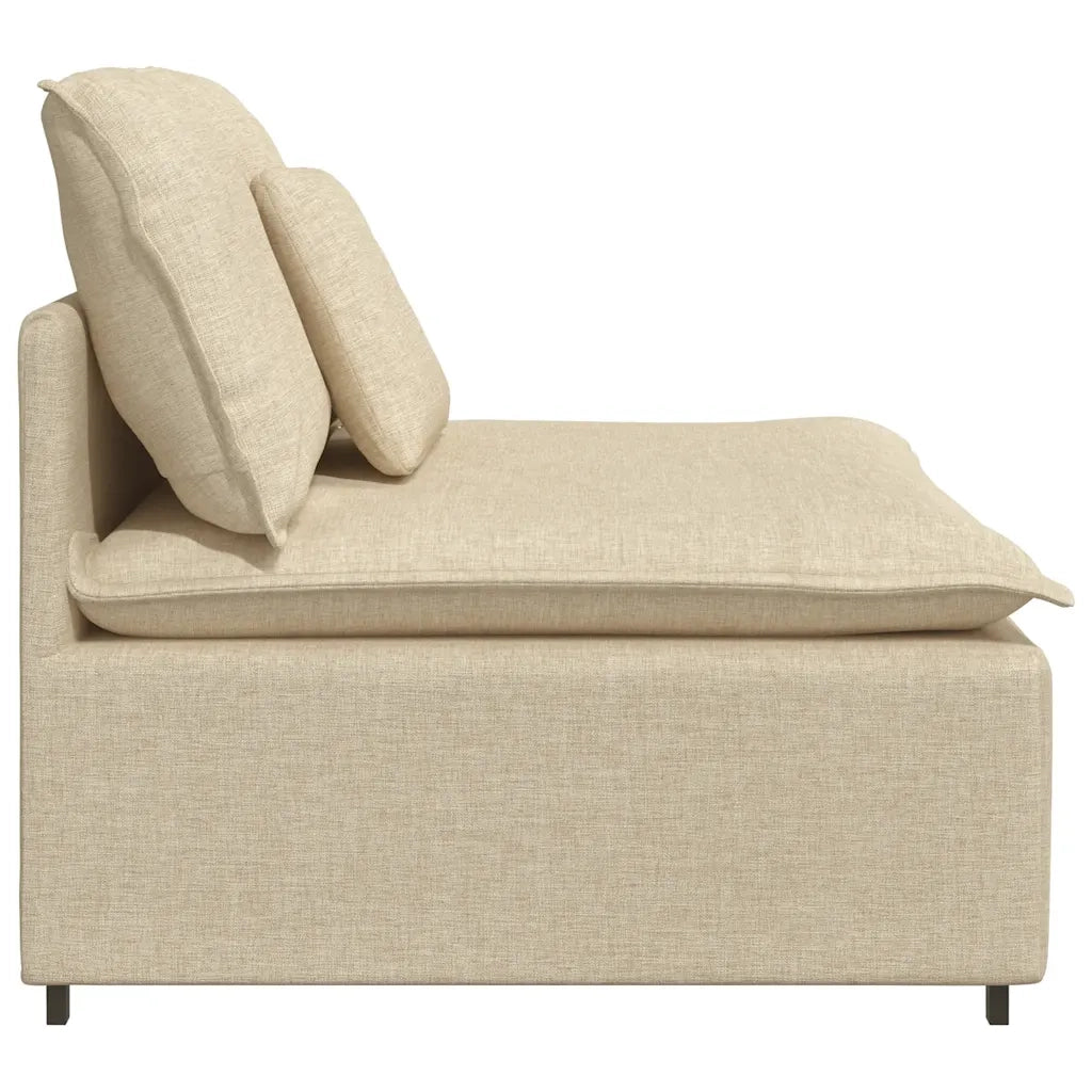 Modulo Centrale Divano Modulare con Cuscini Crema 100 cm 4104423