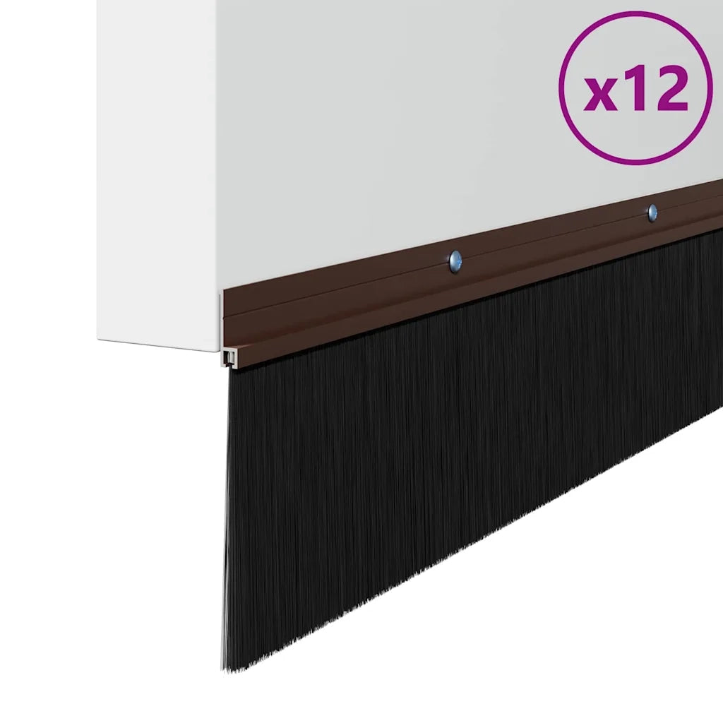 Spazzole per porte a vite 12 pcs Marrone 100 cm 42019449