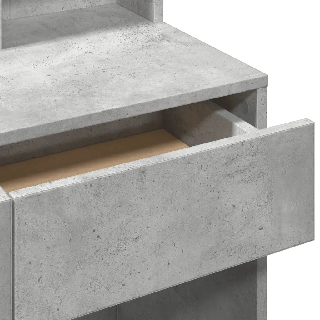 Toeletta | Tavolo da Trucco con Specchio Grigio Cemento 80x41x144,5 cm
