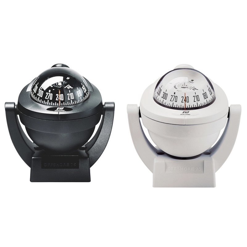 BUSSOLA OFFSHORE 75 NERA C/STAFFA WHITE COMPASS FOR HORIZONTAL AND VERTICAL SURFACE