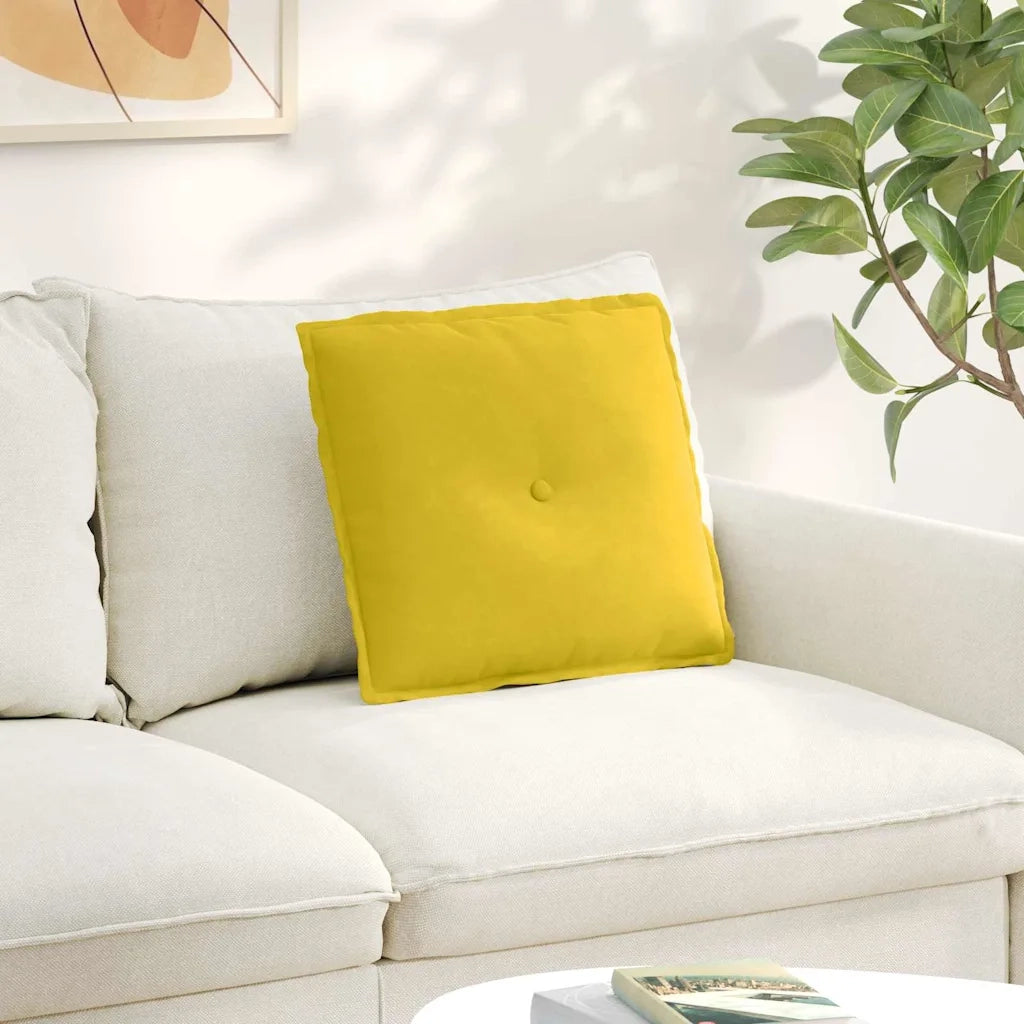 Cuscino per Schiena | Cuscino dorsale Giallo 50 x 45 cm Tessuto in Cords