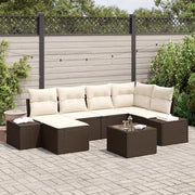 Set Divano da Giardino 6 pcs Marrone e Crema polyrattan 3355807