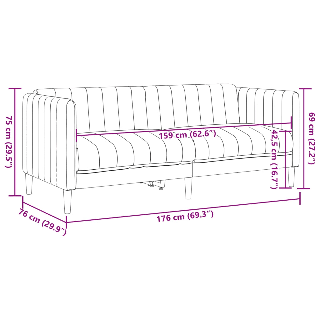 Divano a 2 Posti-Sofa 2 Posti Marrone in Similpelle Scamosciata 751512