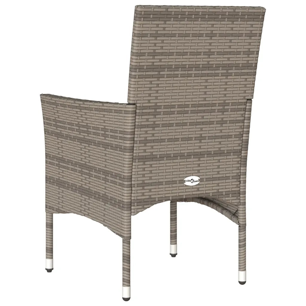 Sedie da Giardino con Cuscini 2 pz Grigie in Polyrattan 368111