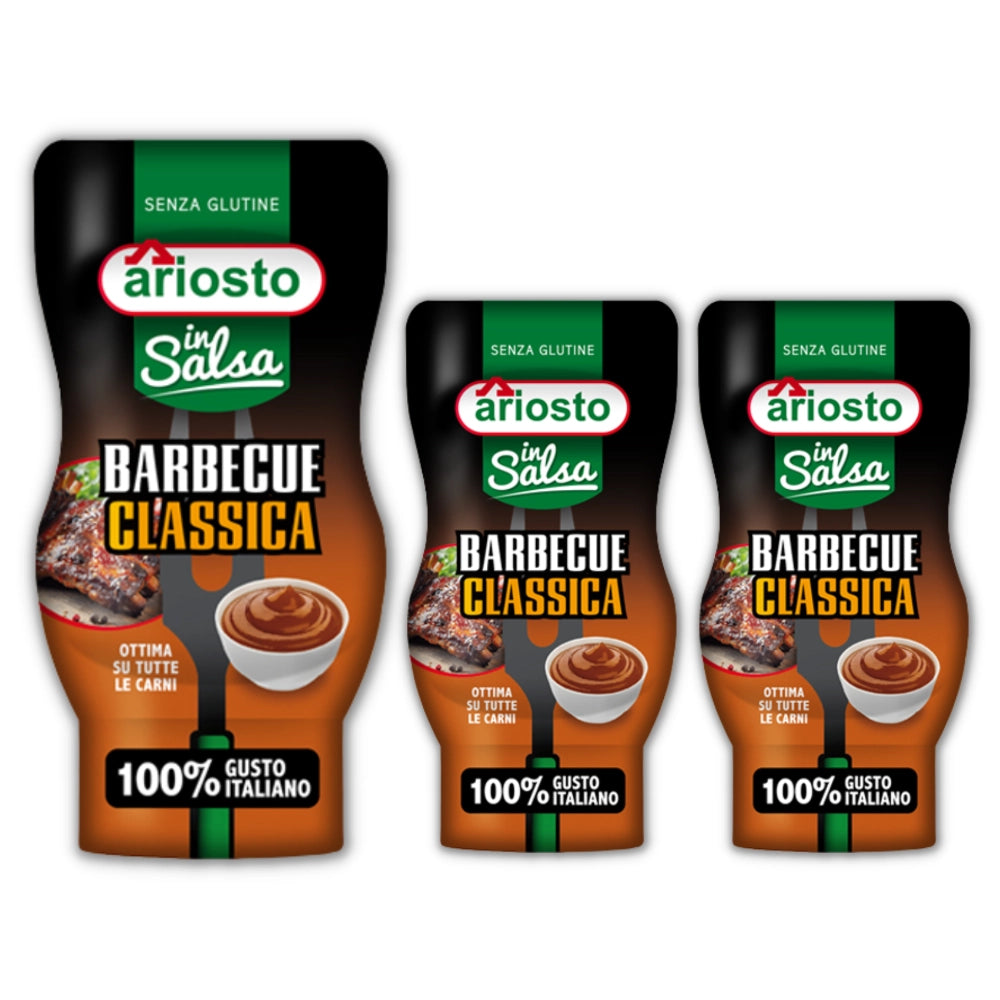 Ariosto insalsa barbecue classica 3 squeezer da 315 grammi