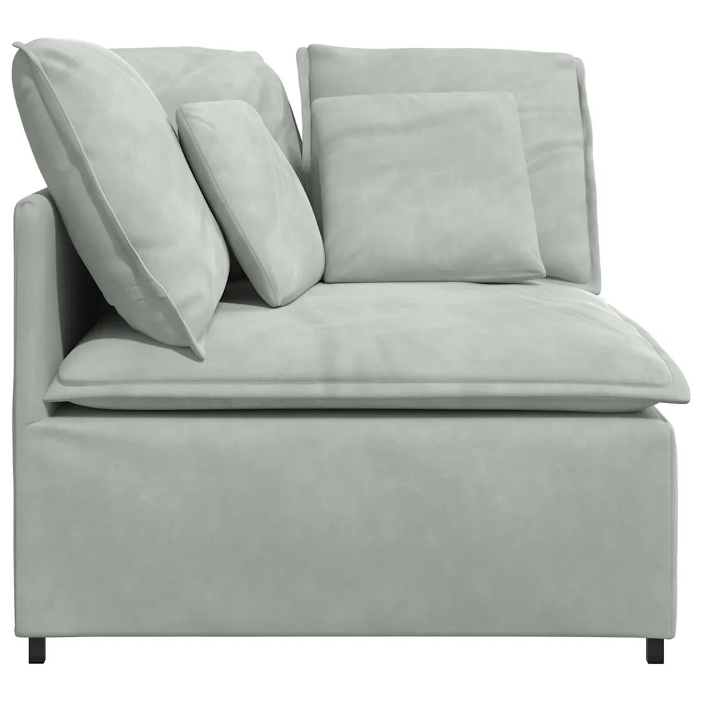 Modulo Angolare Divano Modulare con Cuscini Grigio Chiaro 100cm 4104459