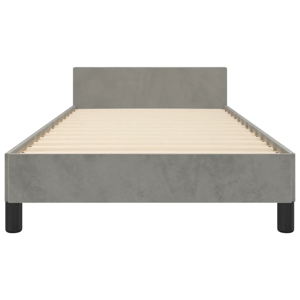 Giroletto senza Materasso Grigio Chiaro 90x190 cm Velluto 3125727