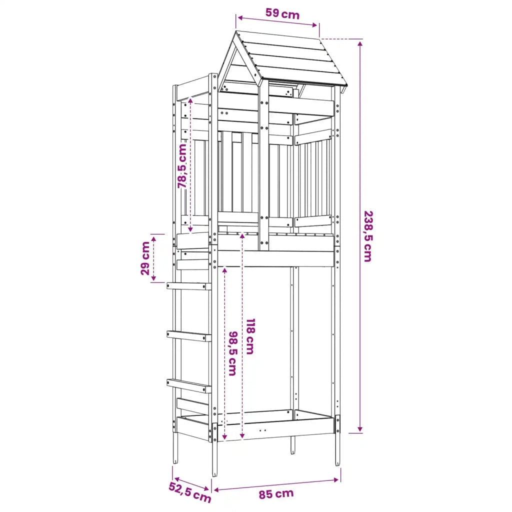 Torre da Gioco Marrone Legno Impregnato Solido 3417201