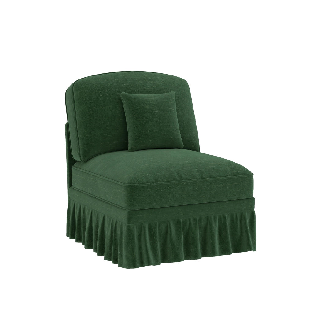 Divano Windsor senza braccioli - Zephmum - Chenille verde con 1 cuscino