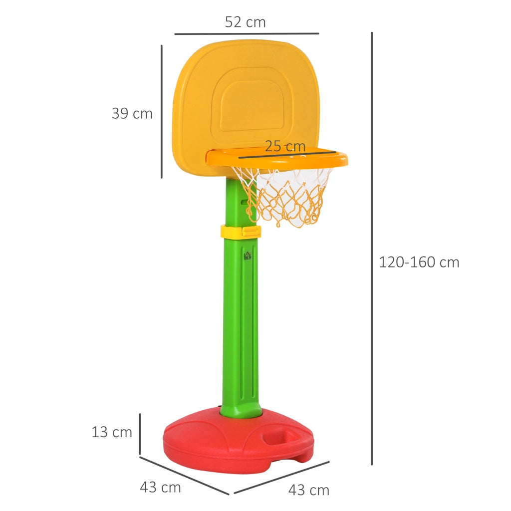 Canestro da Basket Regolabile per Bambini ¨C Minimal ¨C 52.5x44x120-160 cm Multicolore