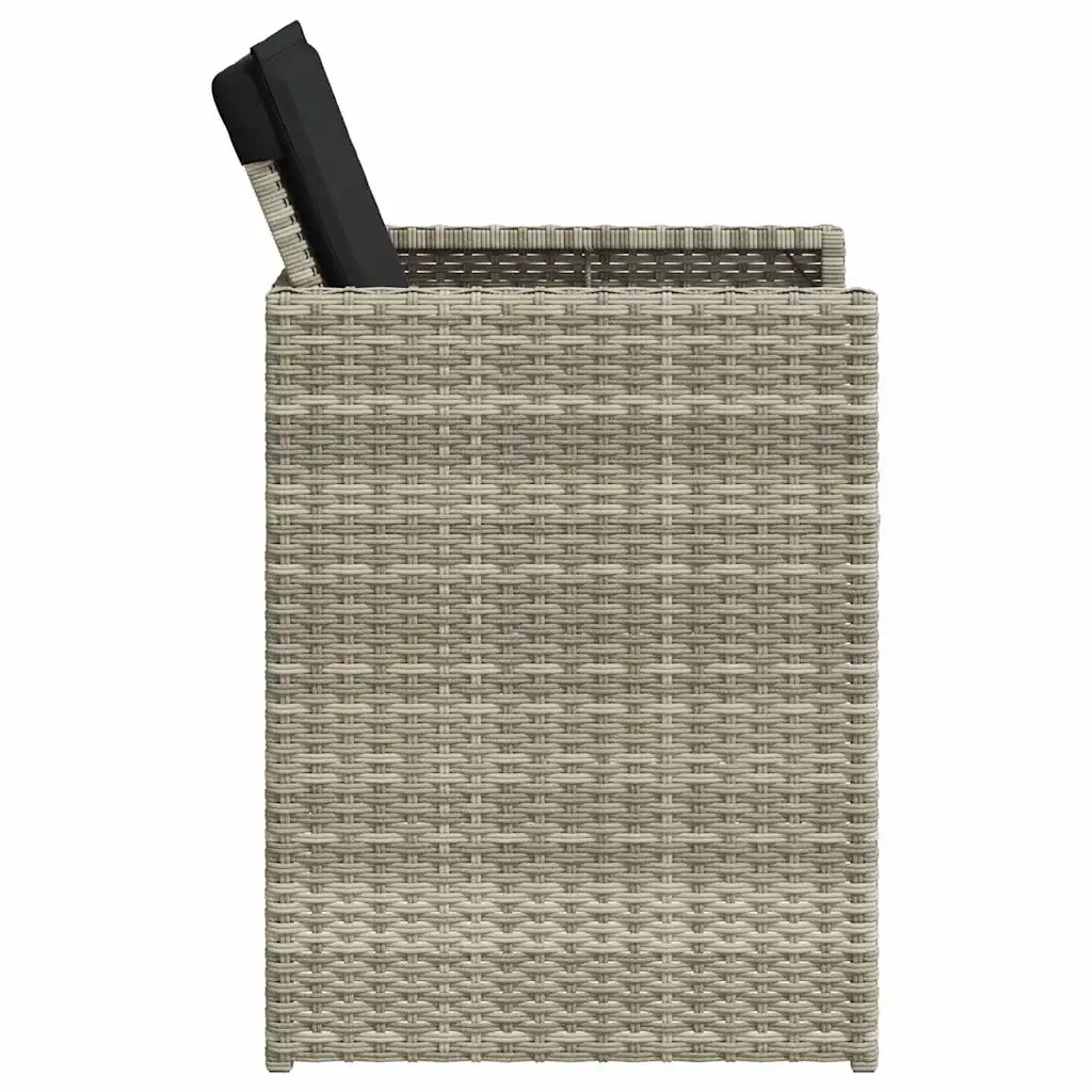 Set Pranzo da Giardino 5pz con Cuscini Grigio Chiaro Polyrattan 365087