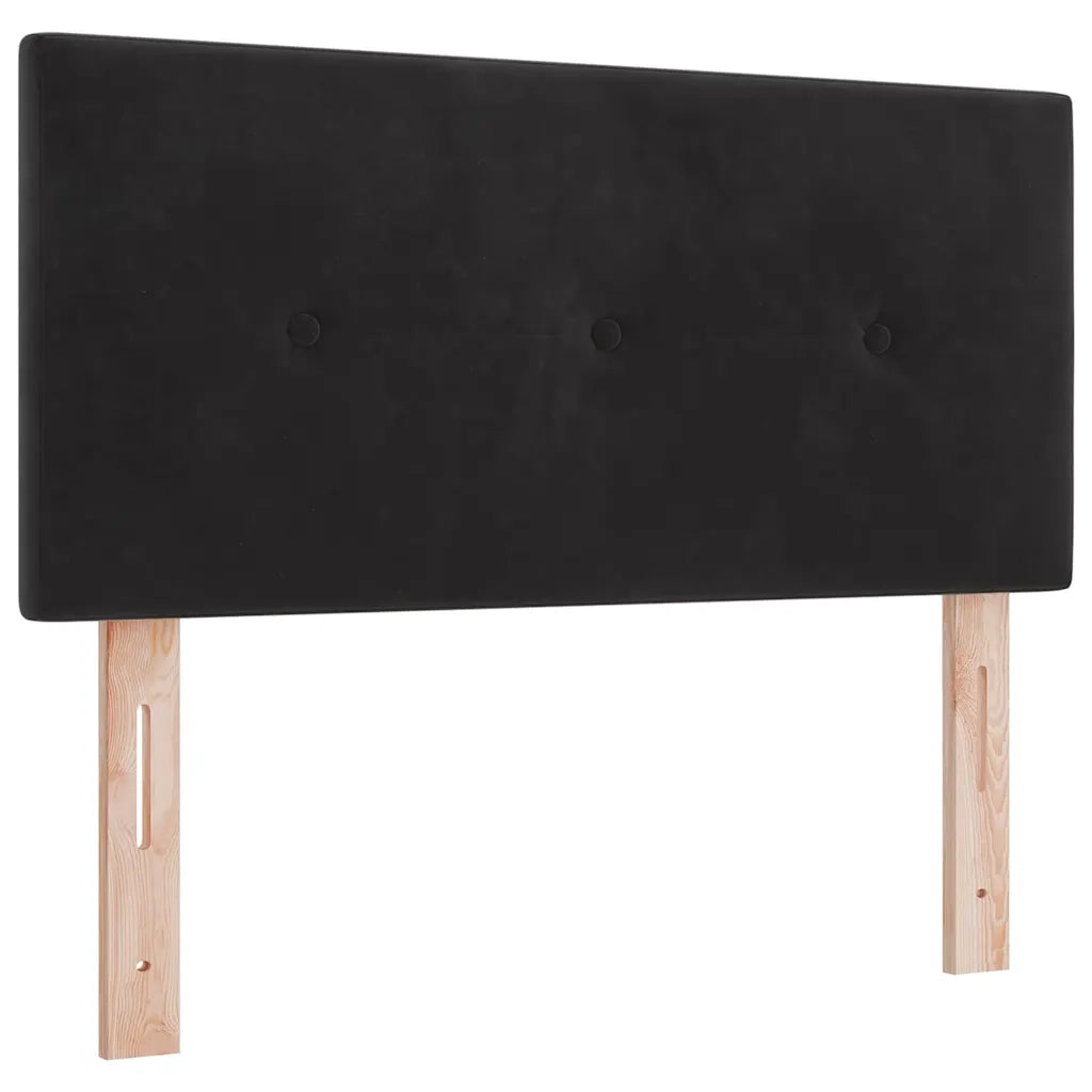 Letto a molle con materasso Nero 190 x 90 cm Poliestere