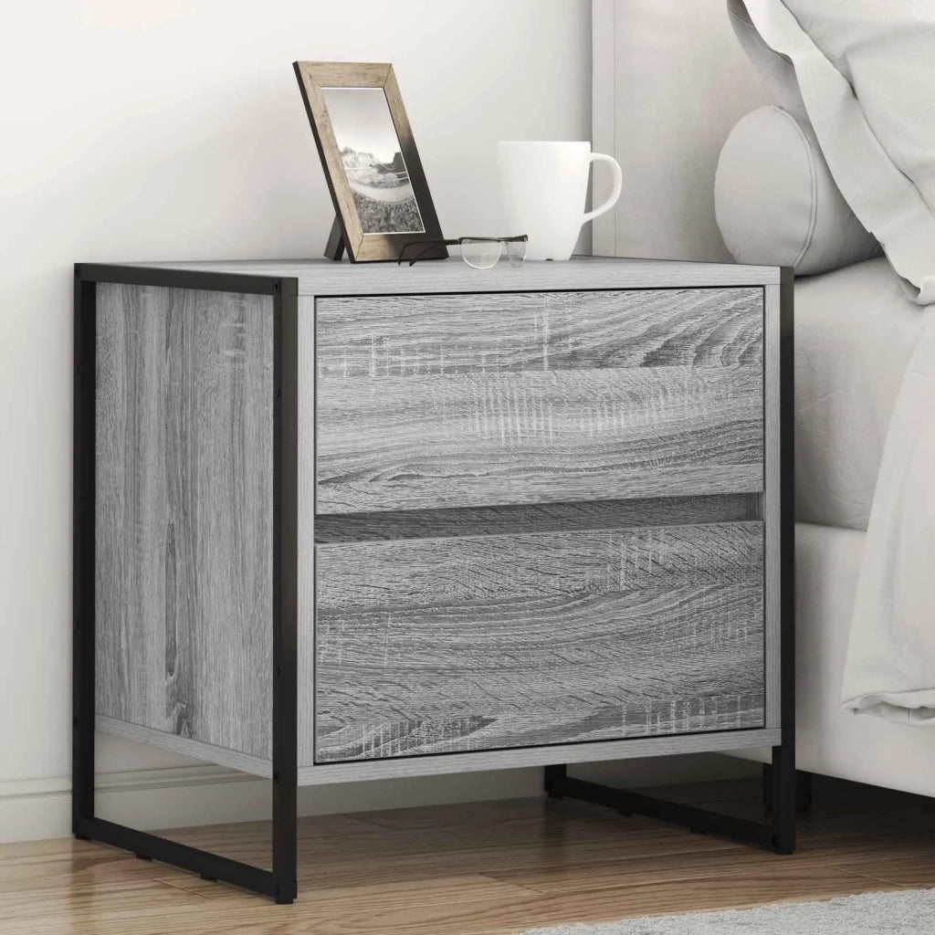 Comodino-Tavolino da notte Grigio Sonoma 50 x 39.5 x 50 cm Legno multistrato