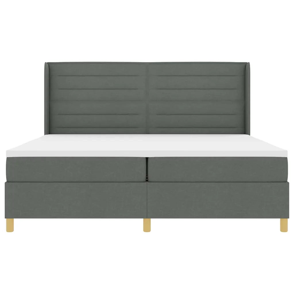 Letto a molle con materasso Grigio scuro 200 x 200 cm Tessuto 3341792