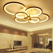 Lampadario Moderno Plafoniera led moderno 6 anelli 51 watt Luce Calda
