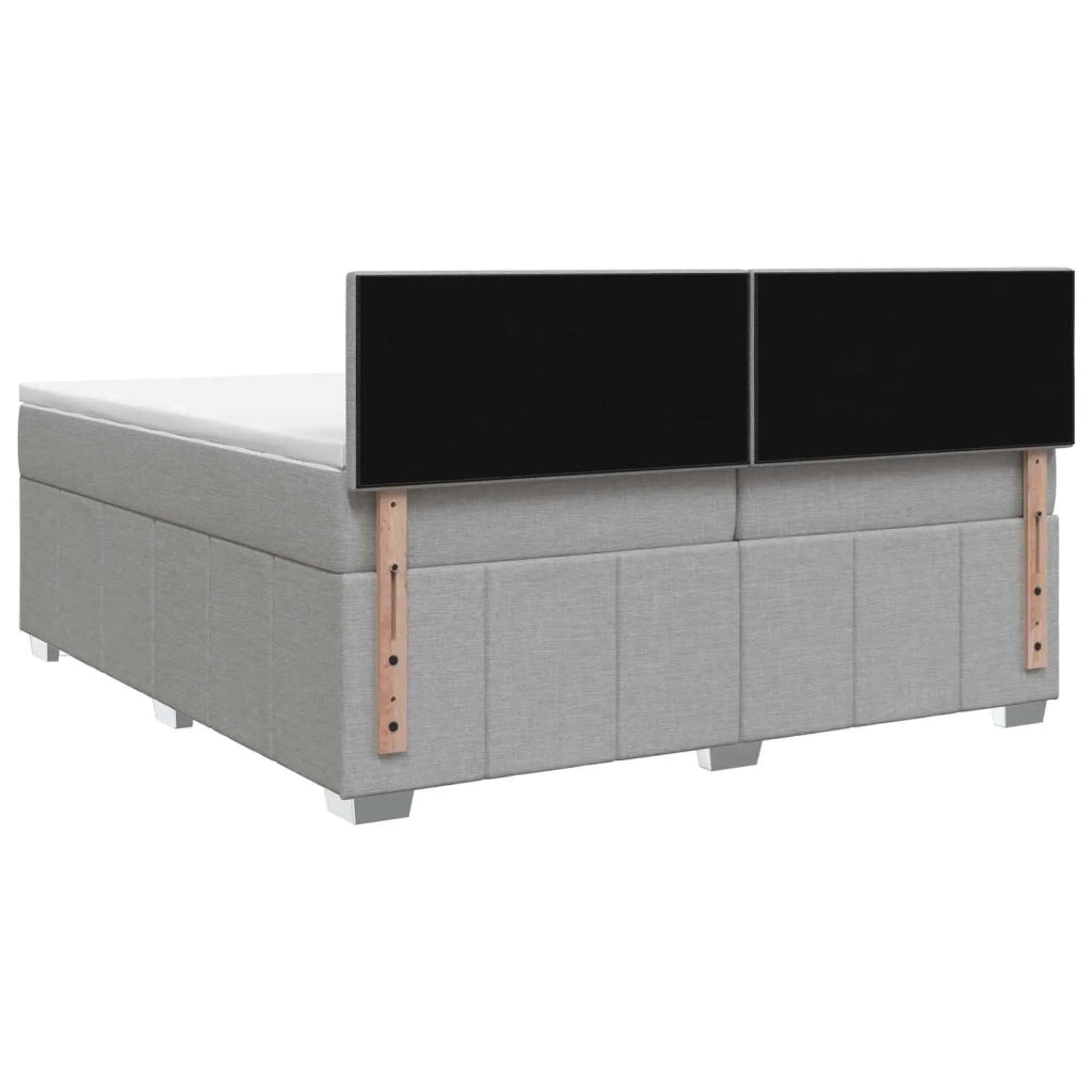 Letto Box Spring LED con Materasso Grigio Chiaro 200 x 200 cm 3455689