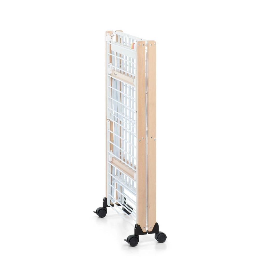 Foppapedretti GULLIVER EVO Stendibiancheria Pieghevole 27 m con Ruote Ripiegabile 14 cm colore Naturale