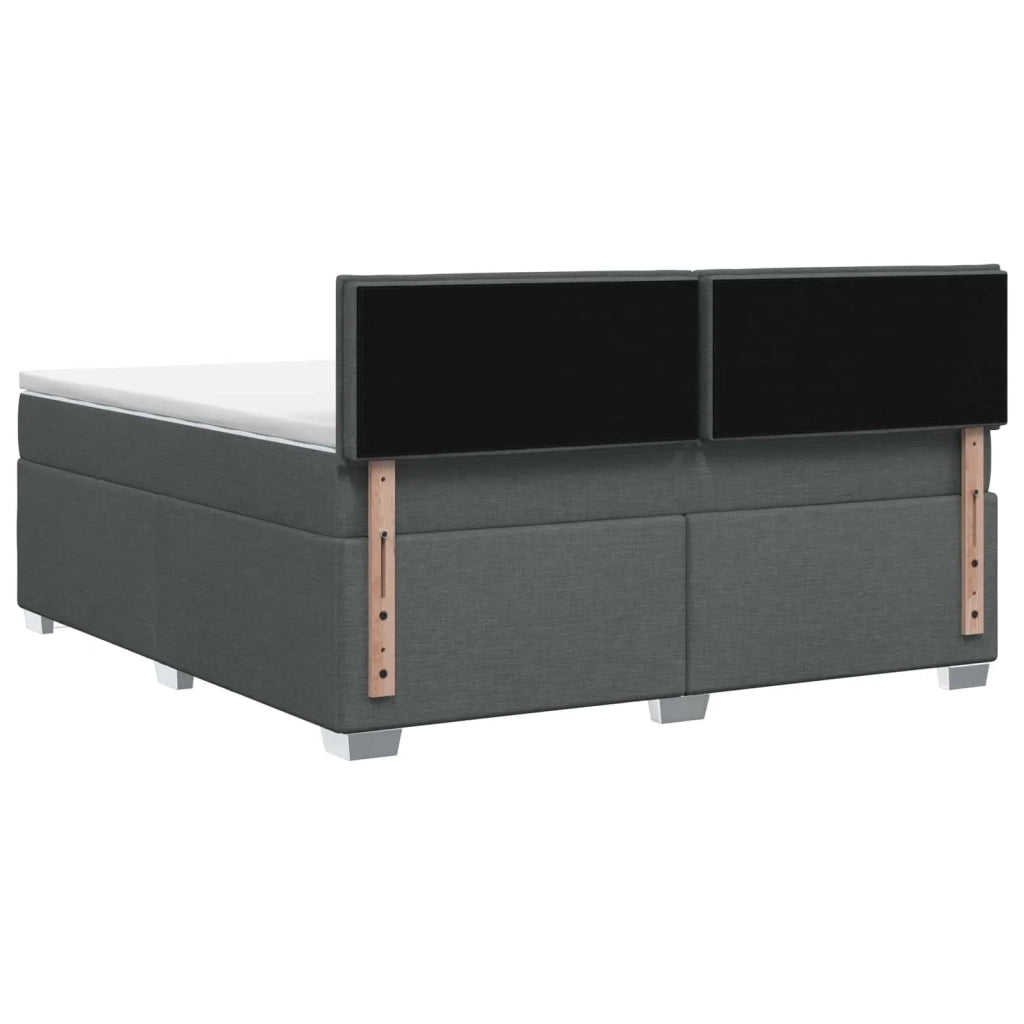 Letto con Box Spring, Materasso e LED Grigio Scuro 160 x 200 cm 3451974