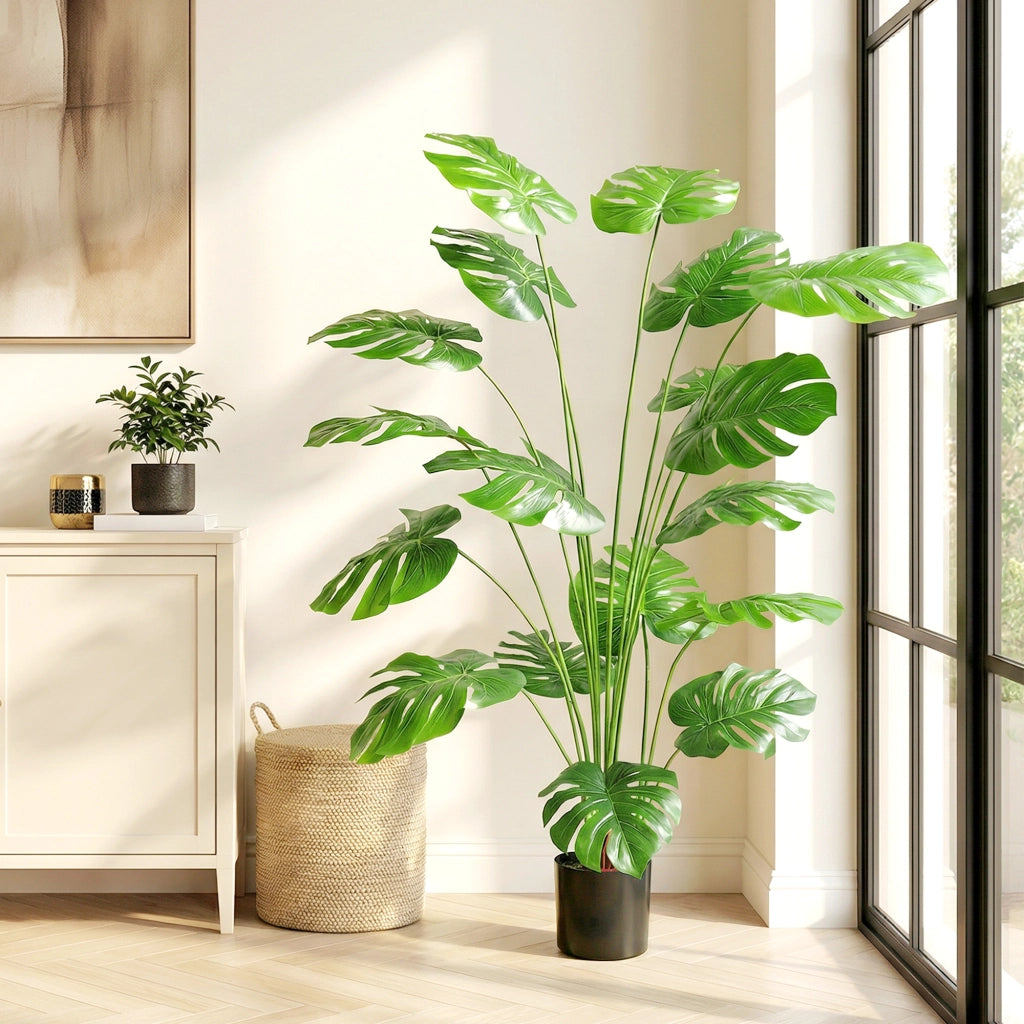 Pianta artificiale Monstera deliciosa con vaso ¨C zephmum ¨C verde altezza 150 cm