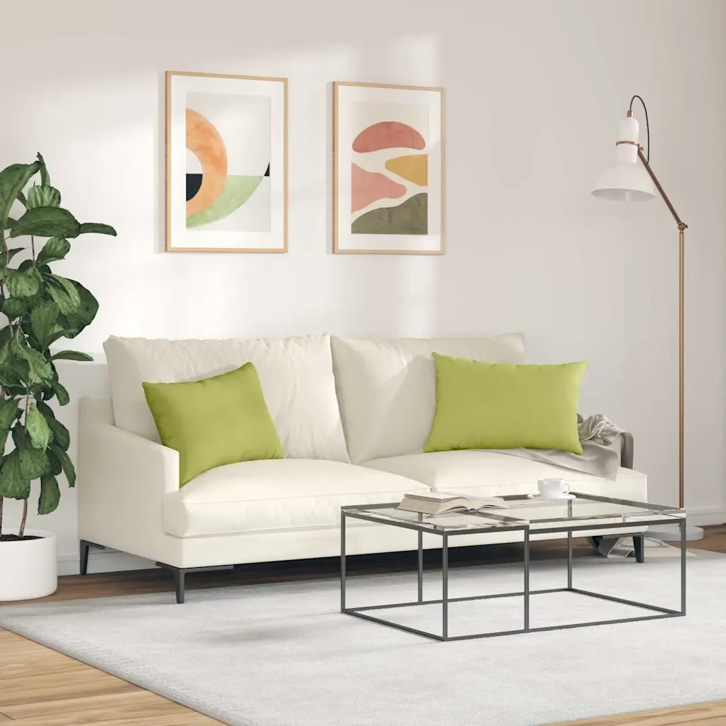 Cuscini da Divano 2 pz | Cuscini per sedie Verde chiaro 60 x 40 cm Tessuto
