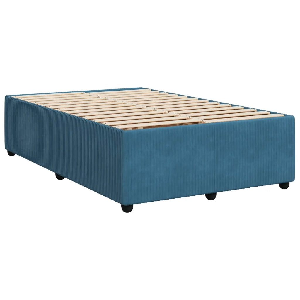 Letto box spring con materasso Blu 120 x 190 cm Velluto 3453099