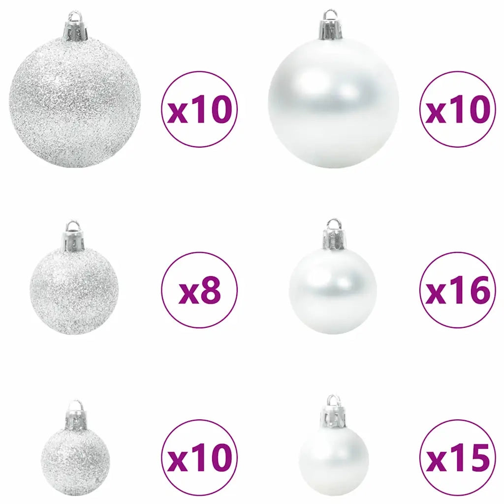 Set di Palle di Natale con 300 LED 120 pcs Argento Plastica 42018836