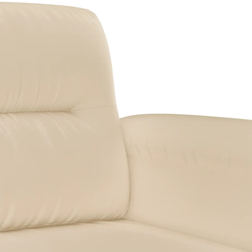 Set Divani 2 pz con Cuscini Crema in Tessuto Microfibra