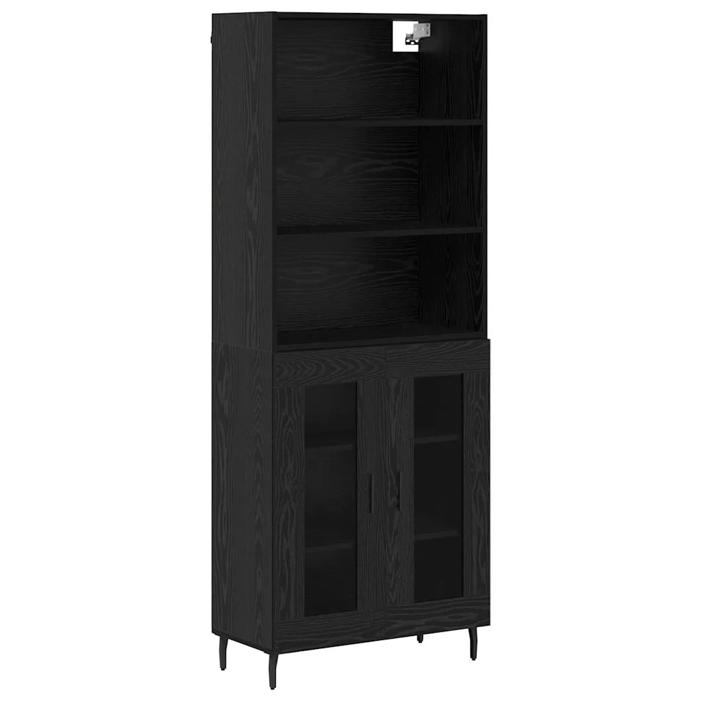 Credenza Rovere Nero 69,5 x 34 x 180 cm