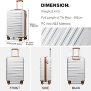 Borsa da Viaggio in ABS+PC Leggera con 4 Ruote, 54cm-34L