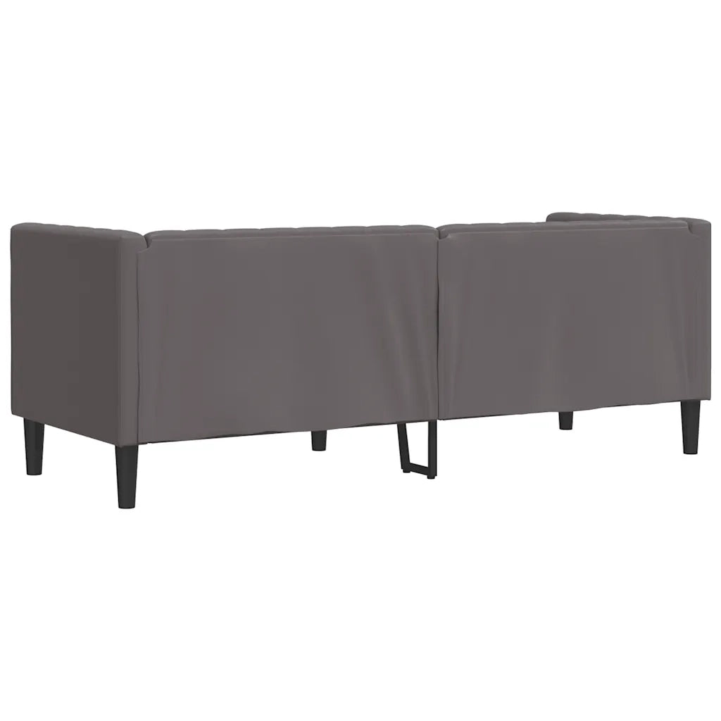 Divano Chesterfield a 3 Posti Grigio in Similpelle 372669