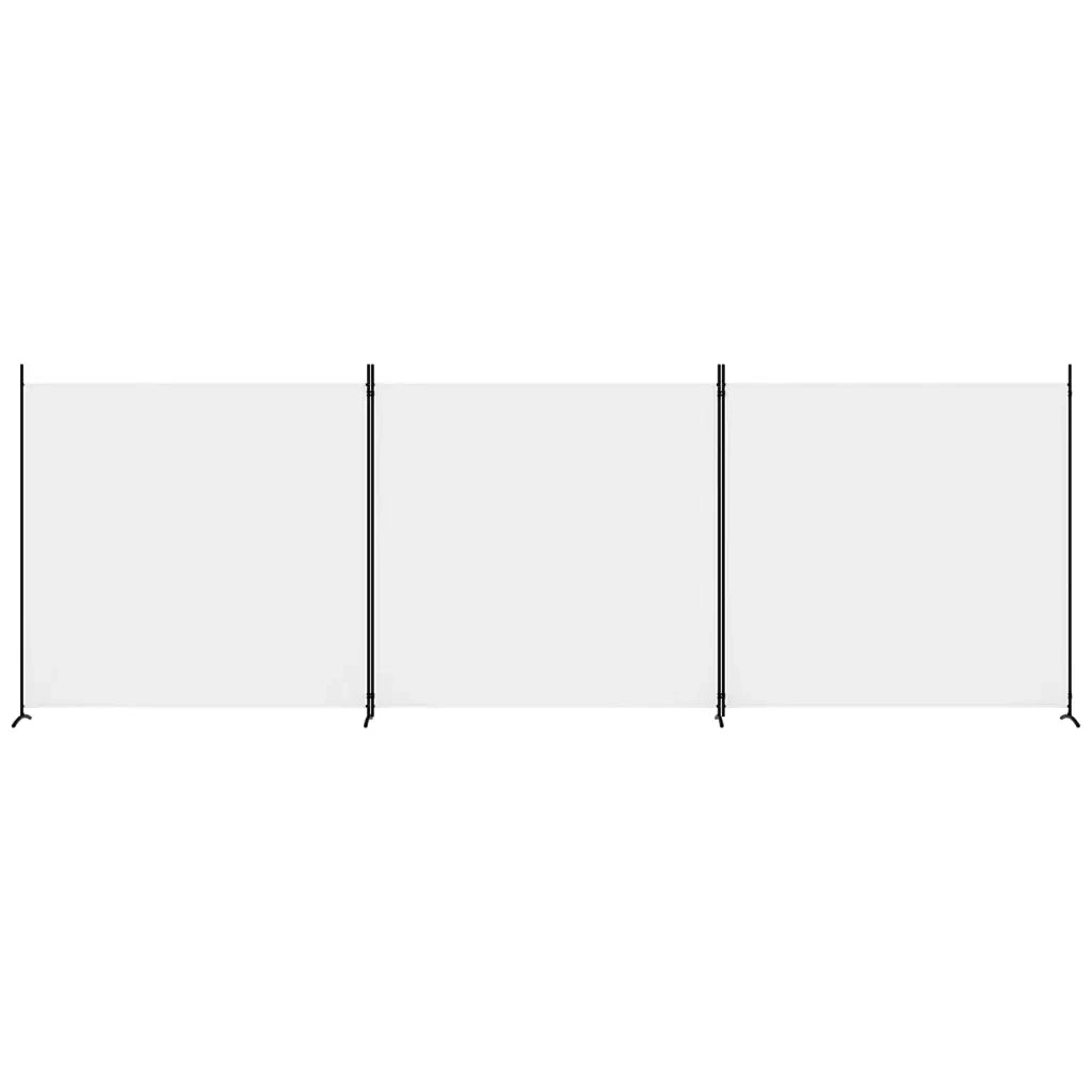 Divisorio a 3 Pannelli-Set di 3 pannelli Paravento bianco 525x180 cm in Tessuto